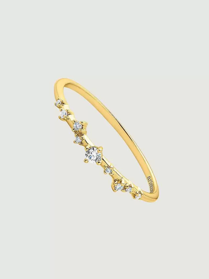 Aristocrazy Anillos De Compromiso-Anillo De Oro Amarillo De 18K Con Diamantes