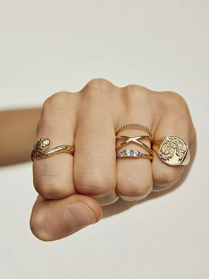 Aristocrazy Anillos De Oro-Anillo De Oro Amarillo De 9K Con Bolitas