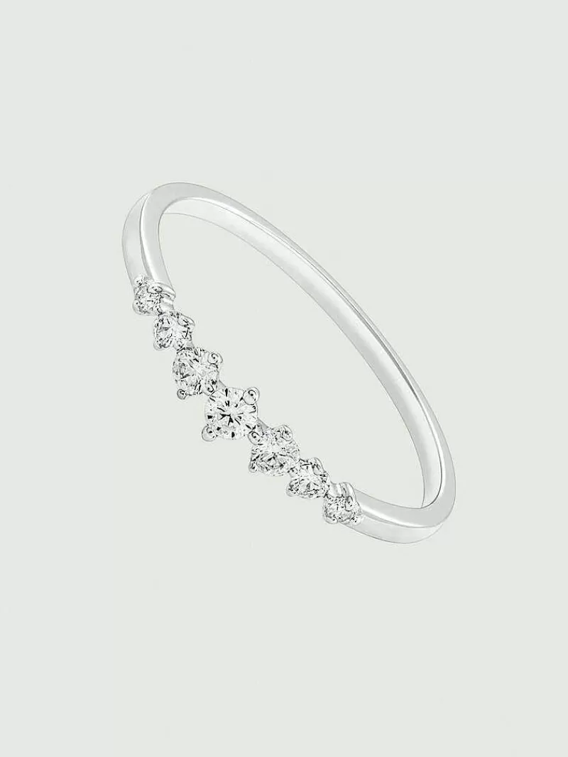 Aristocrazy Anillos De Compromiso-Anillo De Oro Blanco De 18K Con Diamantes