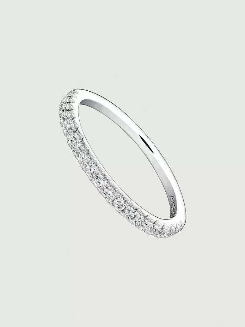 Aristocrazy Anillos De Compromiso-Anillo De Oro Blanco De 18K Con Diamantes