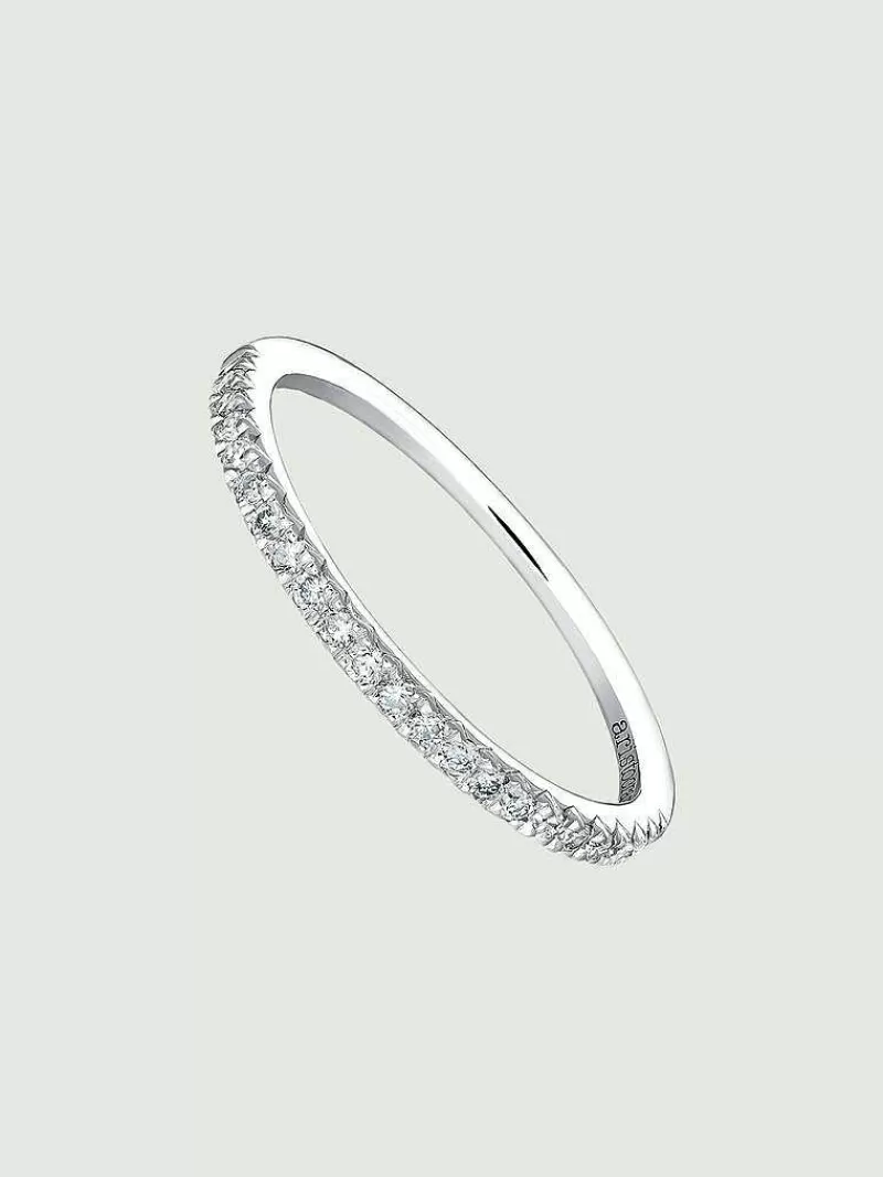 Aristocrazy Anillos De Compromiso-Anillo De Oro Blanco De 18K Con Diamantes