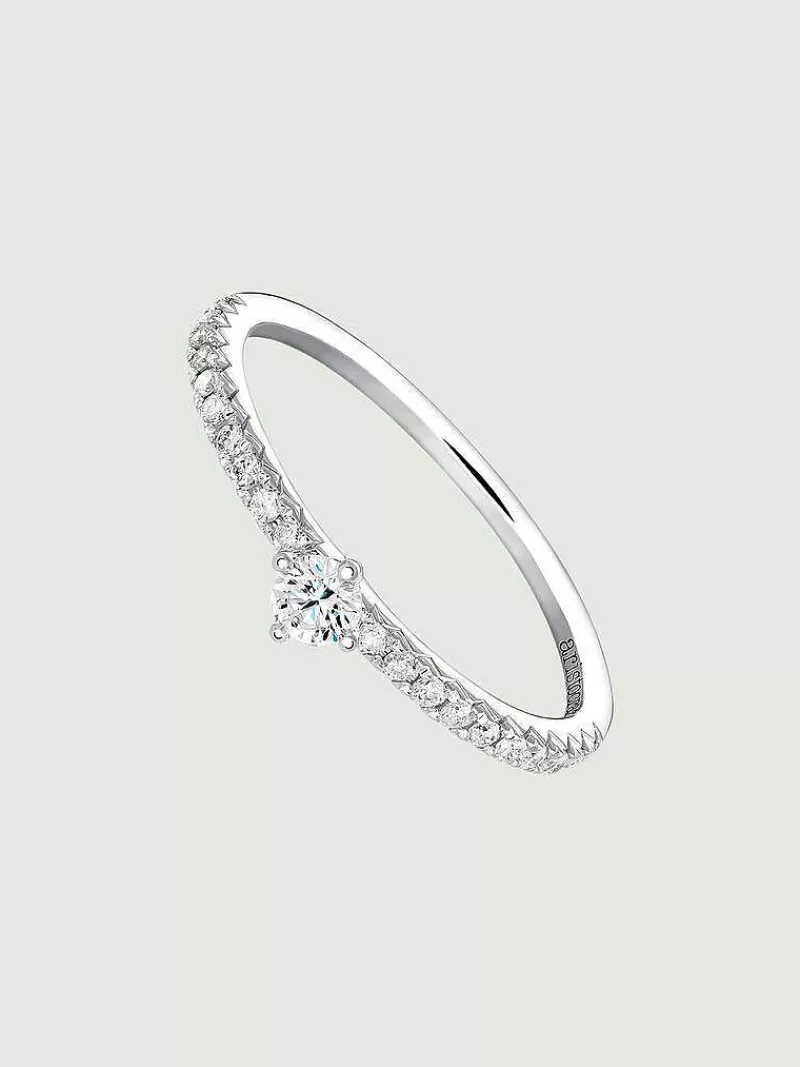Aristocrazy Anillos De Compromiso-Anillo De Oro Blanco De 18K Con Diamantes