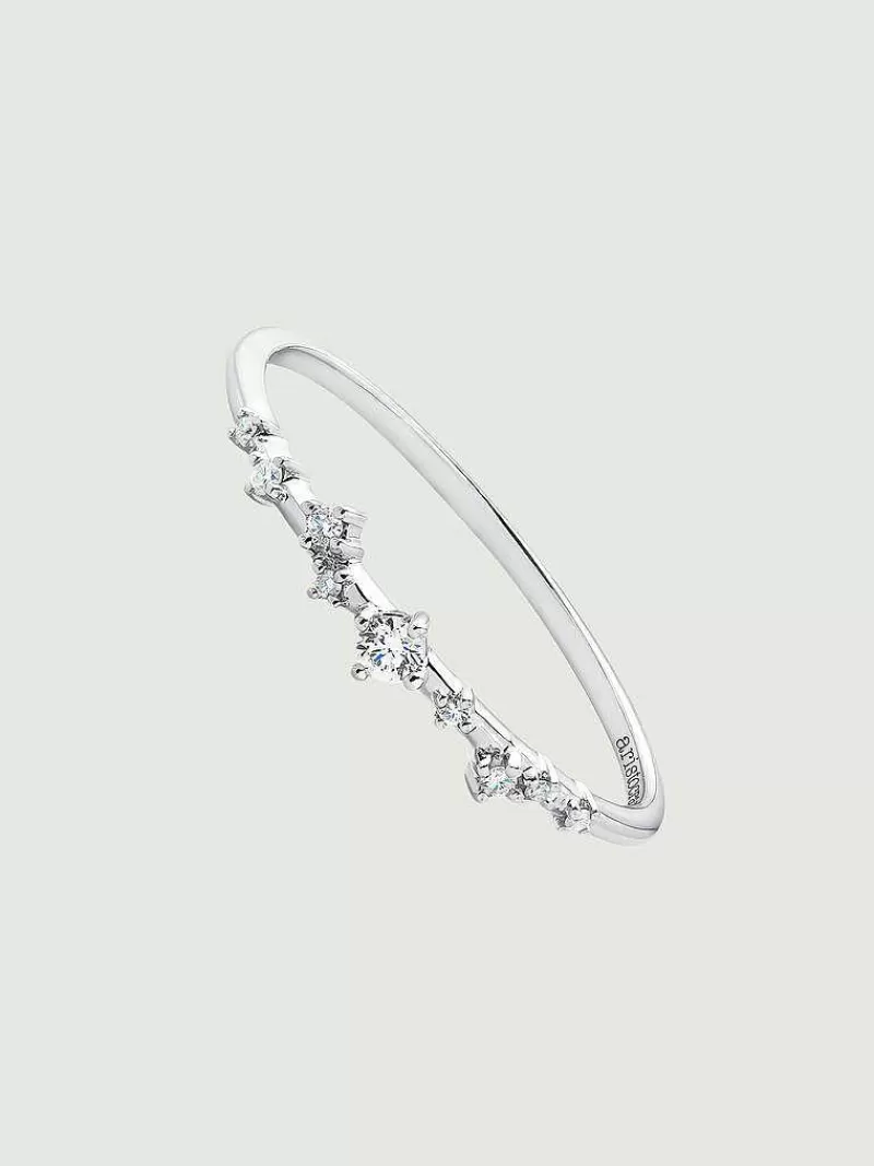 Aristocrazy Anillos De Compromiso-Anillo De Oro Blanco De 18K Con Diamantes