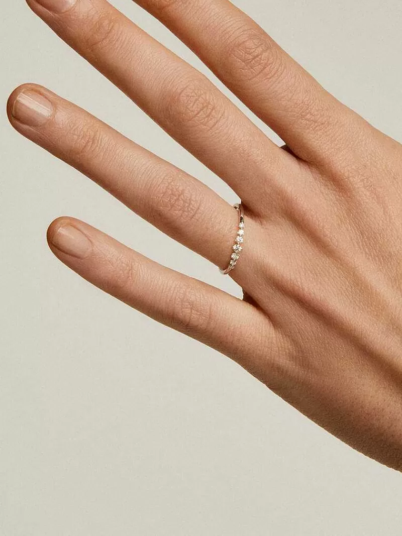 Aristocrazy Anillos De Compromiso-Anillo De Oro Blanco De 18K Con Diamantes