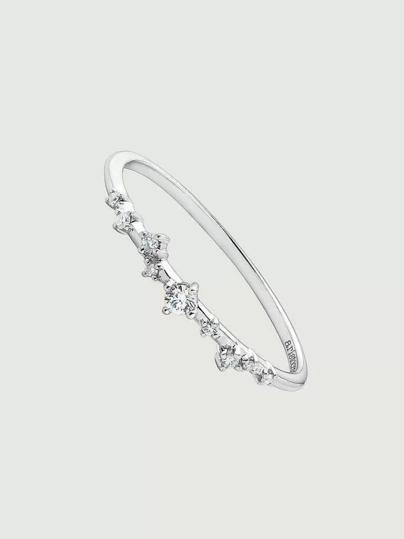 Aristocrazy Anillos De Compromiso-Anillo De Oro Blanco De 18K Con Diamantes