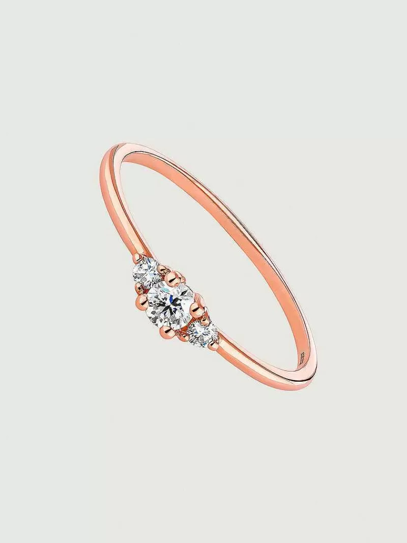 Aristocrazy Anillos De Compromiso-Anillo De Oro Rosa De 18K Con Diamantes