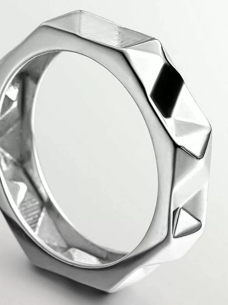 Aristocrazy Anillos De Plata-Anillo De Plata 925 Con Acabado Geometrico