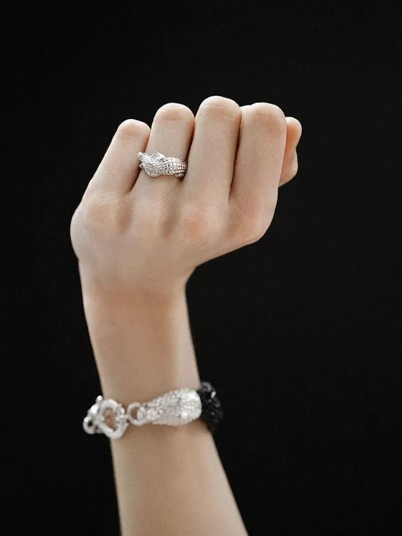 Aristocrazy Anillos De Plata-Anillo De Plata 925 Con Forma De Cocodrilo
