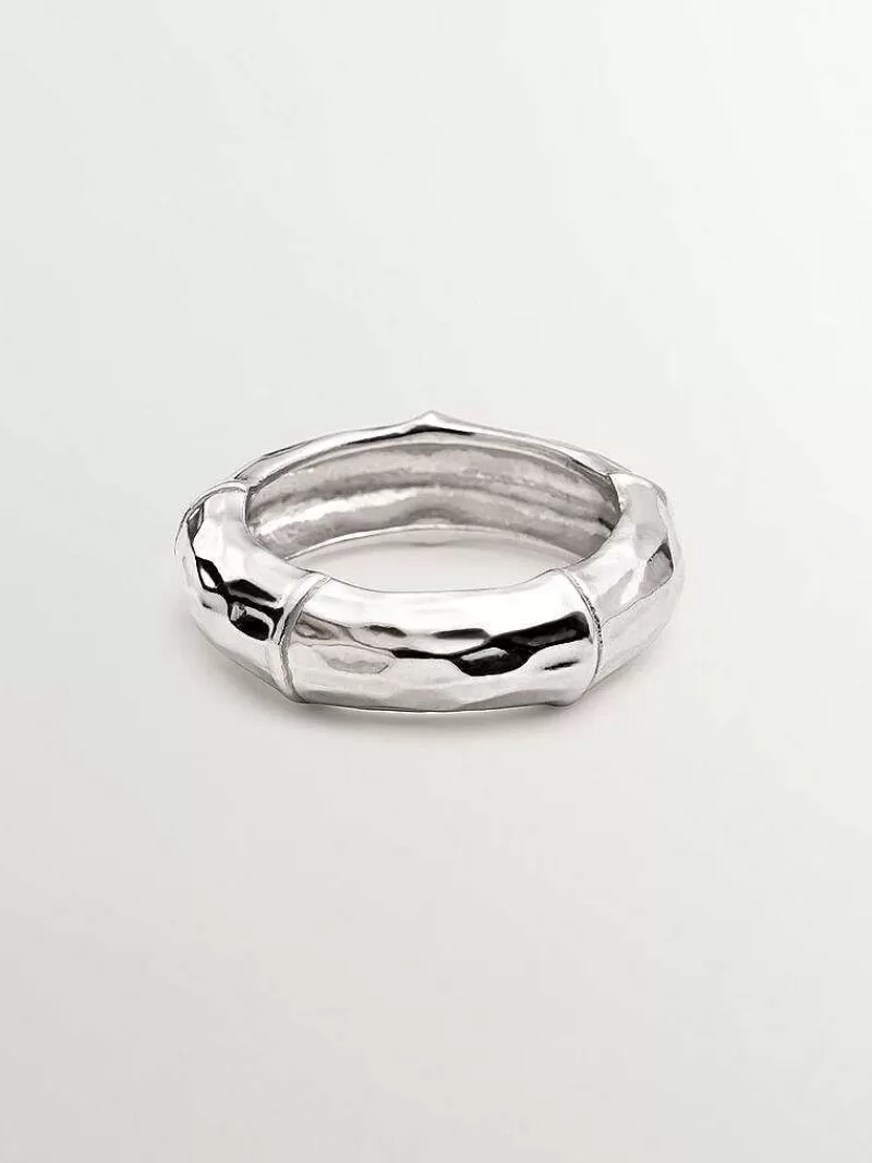 Aristocrazy Anillos De Plata-Anillo De Plata 925 Con Textura De Bambu
