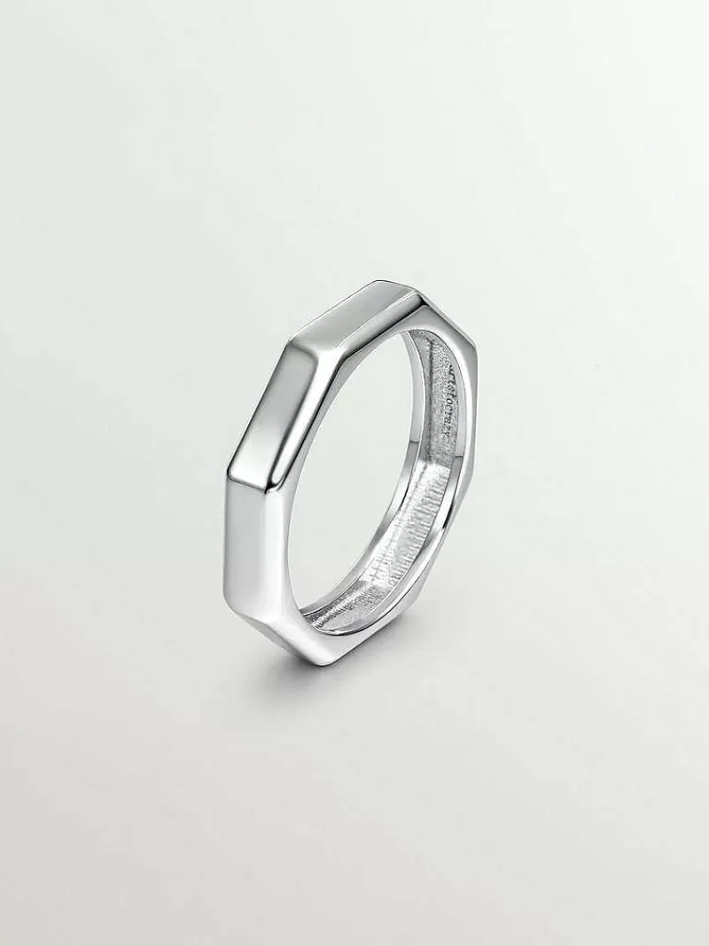 Aristocrazy Anillos De Plata-Anillo De Plata 925 Con Textura Geometrica
