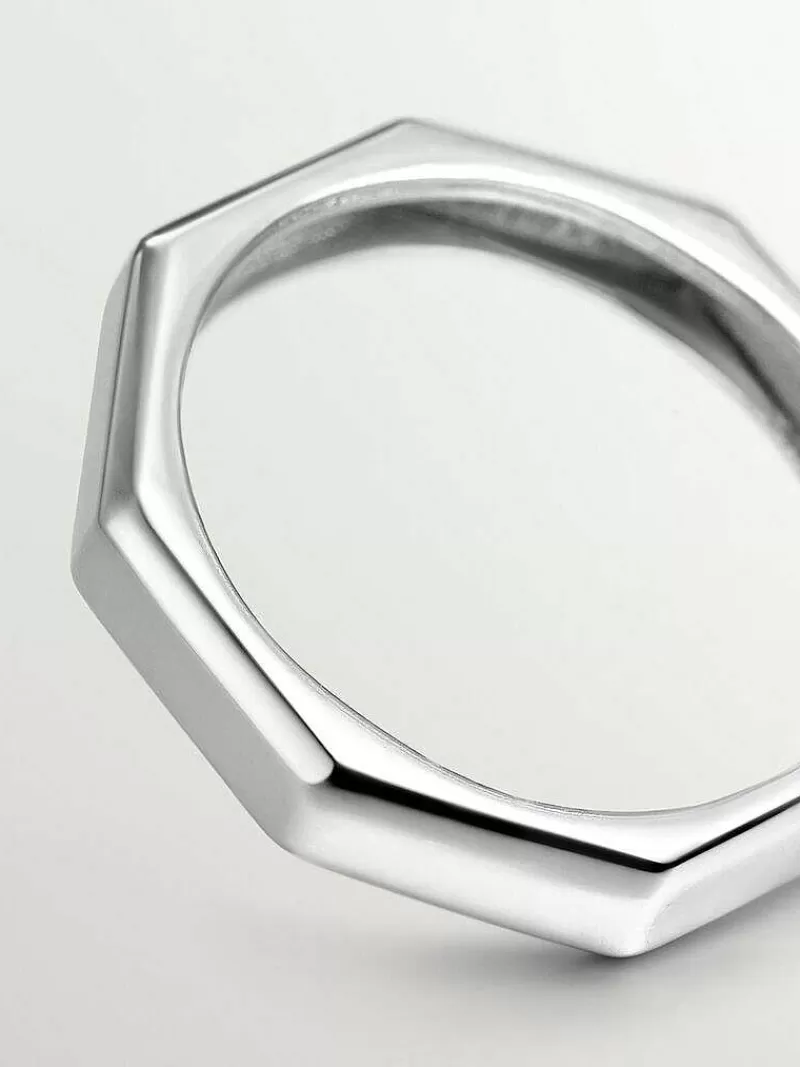 Aristocrazy Anillos De Plata-Anillo De Plata 925 Con Textura Geometrica