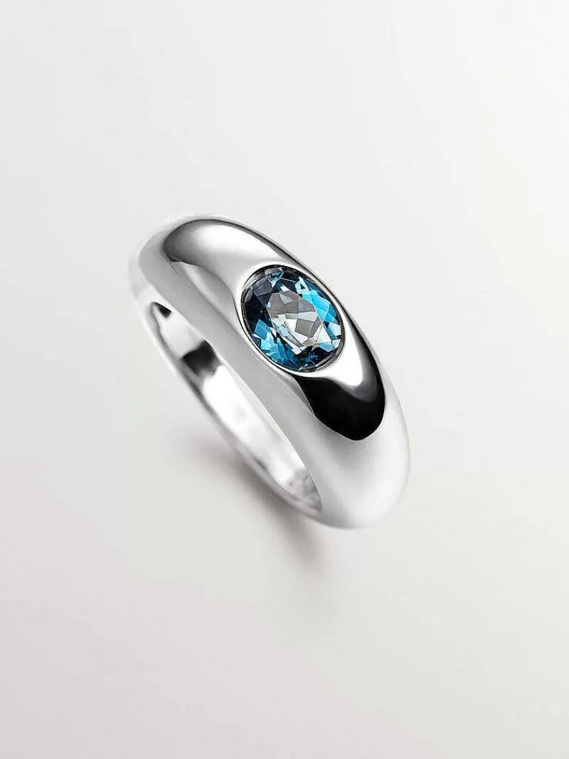 Aristocrazy Anillos De Plata-Anillo De Plata 925 Con Topacio Azul London