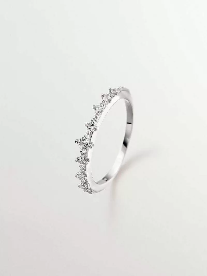Aristocrazy Anillos De Plata-Anillo De Plata 925 Con Zafiros Blancos