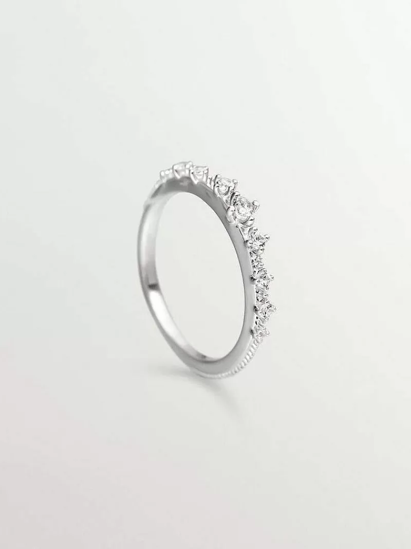 Aristocrazy Anillos De Plata-Anillo De Plata 925 Con Zafiros Blancos