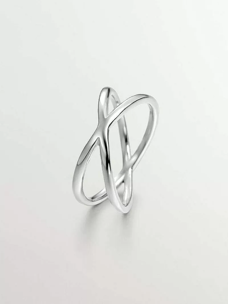 Aristocrazy Anillos De Plata-Anillo Doble Cruzado De Plata 925