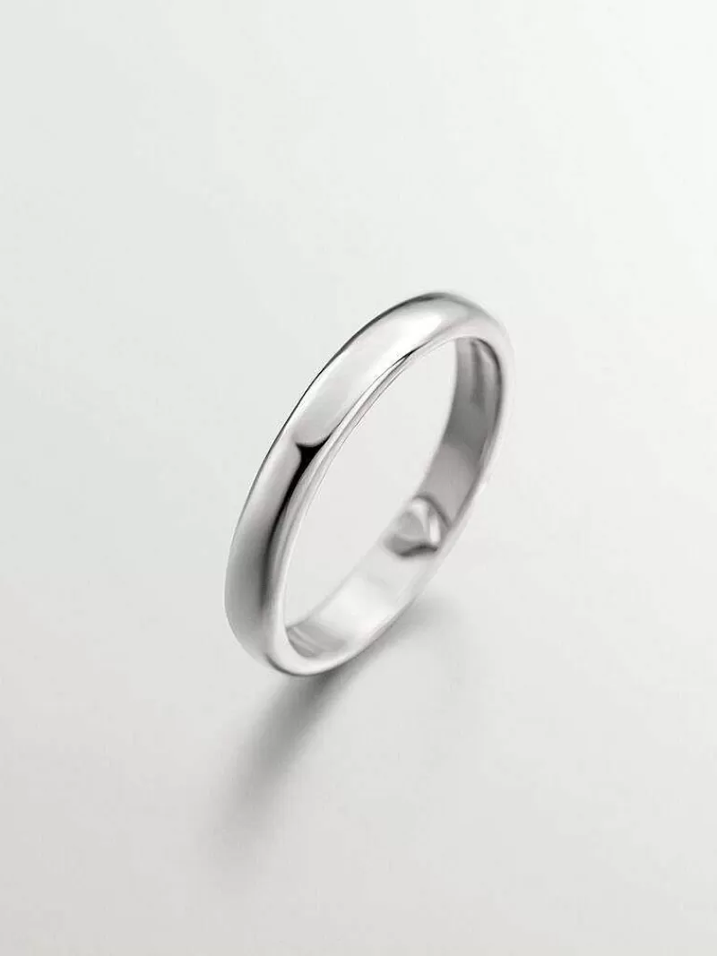 Aristocrazy Anillos De Plata-Anillo Tipo Alianza De Plata 925 Con Corazon Interior