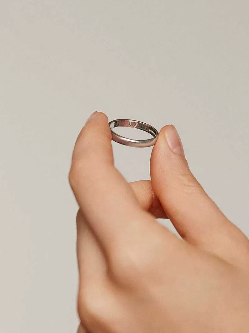 Aristocrazy Anillos De Plata-Anillo Tipo Alianza De Plata 925 Con Corazon Interior