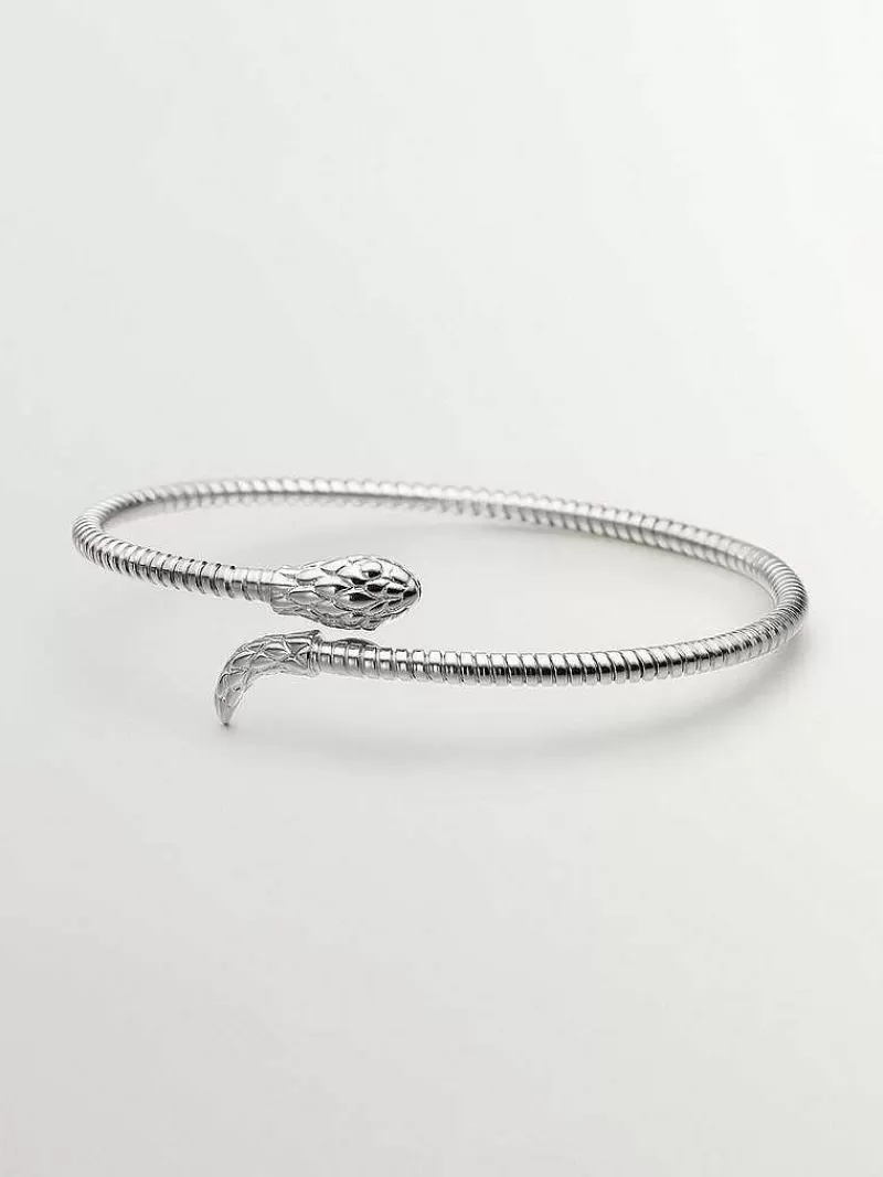 Aristocrazy Brazaletes Y Pulseras Rígidas-Brazalete De Plata 925 Con Forma De Serpiente