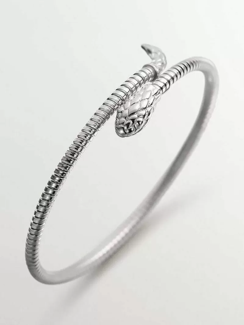 Aristocrazy Brazaletes Y Pulseras Rígidas-Brazalete De Plata 925 Con Forma De Serpiente