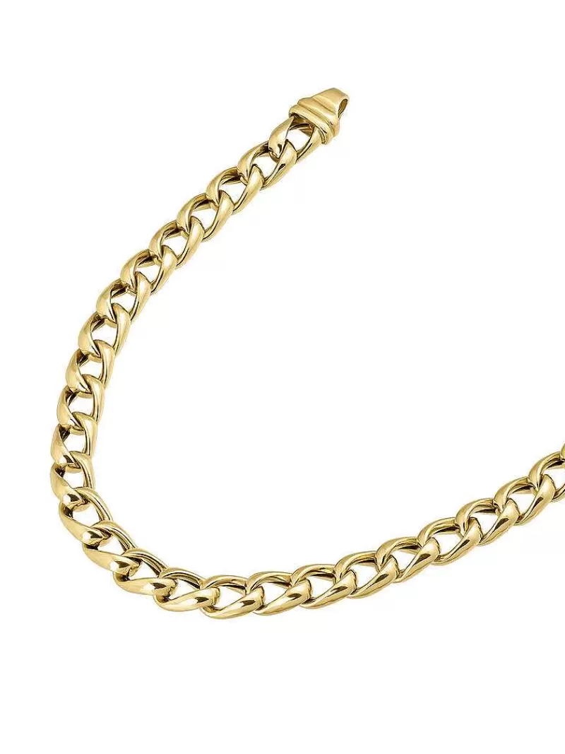Aristocrazy Cadenas-Cadena De Eslabones Barbados De Plata 925 Banada En Oro Amarillo De 18K