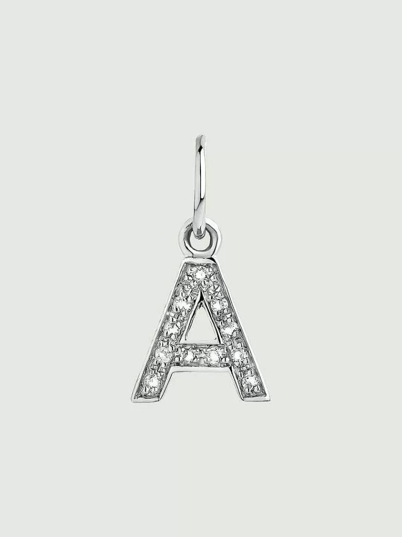 Aristocrazy Charms De Letras-Charm De Plata 925 Y Topacios Blancos Inicial A