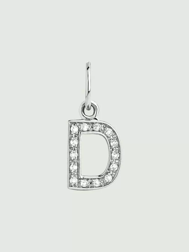 Aristocrazy Conectores-Charm De Plata 925 Y Topacios Blancos Inicial D