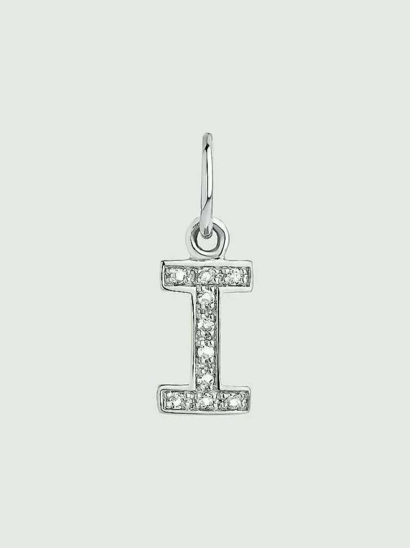 Aristocrazy Charms De Letras-Charm De Plata 925 Y Topacios Blancos Inicial I
