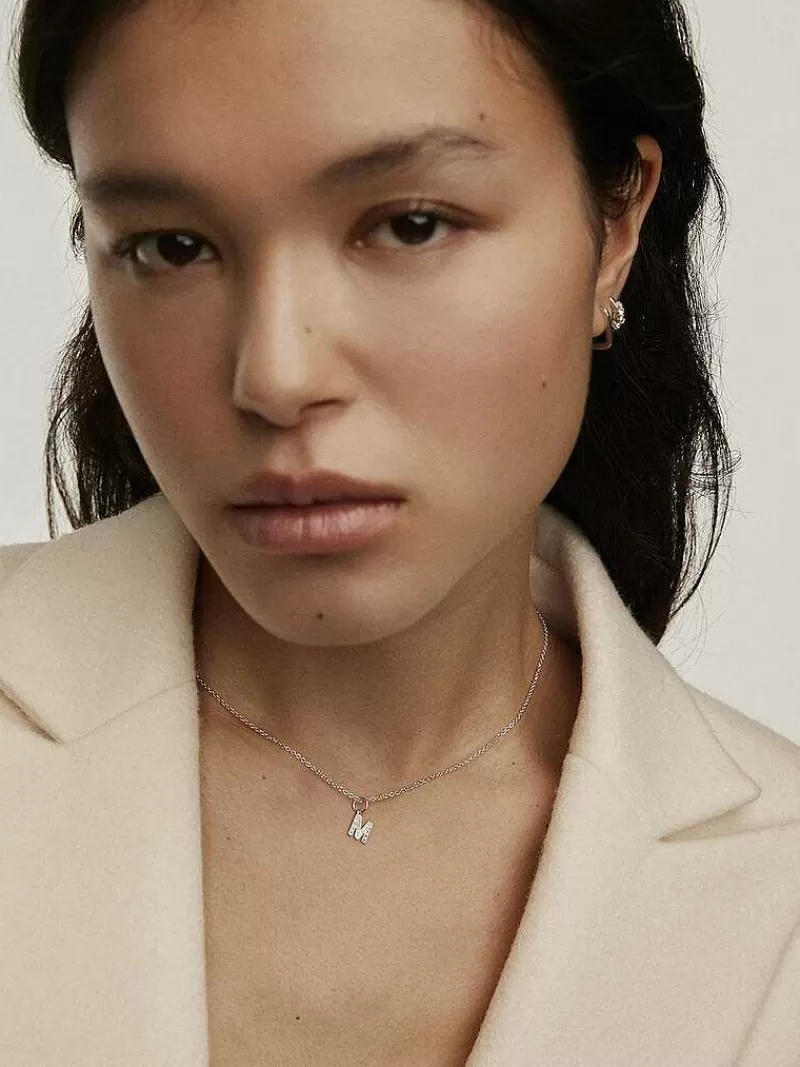 Aristocrazy Charms De Letras-Charm De Plata 925 Y Topacios Blancos Inicial M