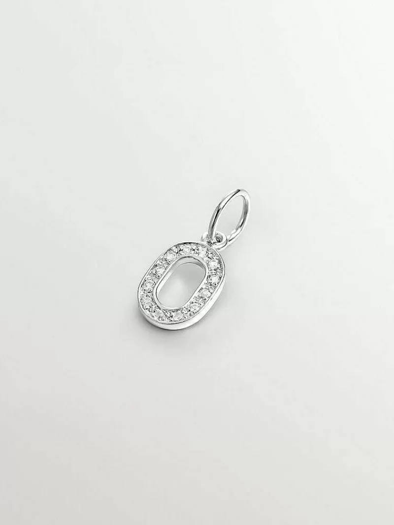Aristocrazy Conectores-Charm De Plata 925 Y Topacios Blancos Inicial O