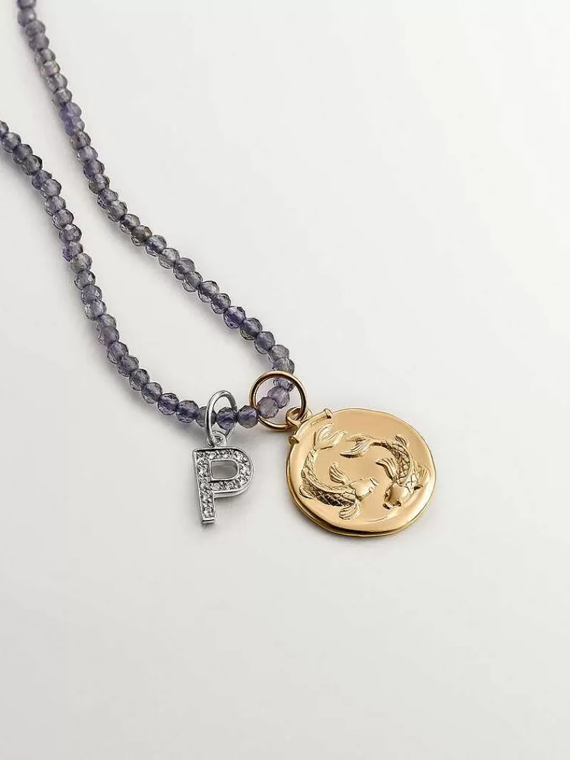Aristocrazy Charms De Letras-Charm De Plata 925 Y Topacios Blancos Inicial P