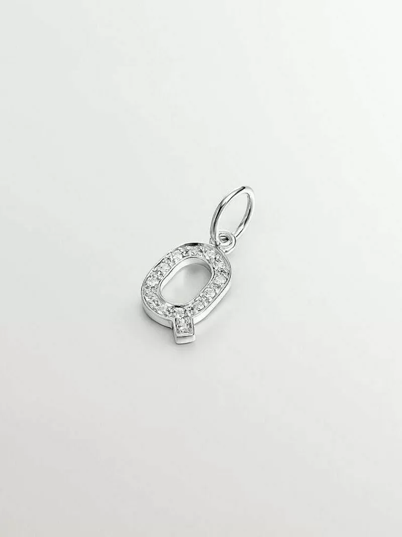 Aristocrazy Charms De Letras-Charm De Plata 925 Y Topacios Blancos Inicial Q