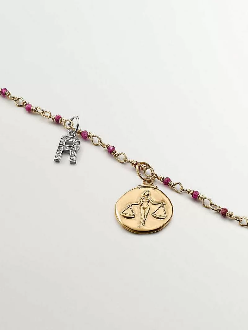 Aristocrazy Charms De Letras-Charm De Plata 925 Y Topacios Blancos Inicial R
