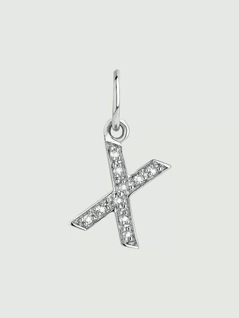 Aristocrazy Charms De Letras-Charm De Plata 925 Y Topacios Blancos Inicial X