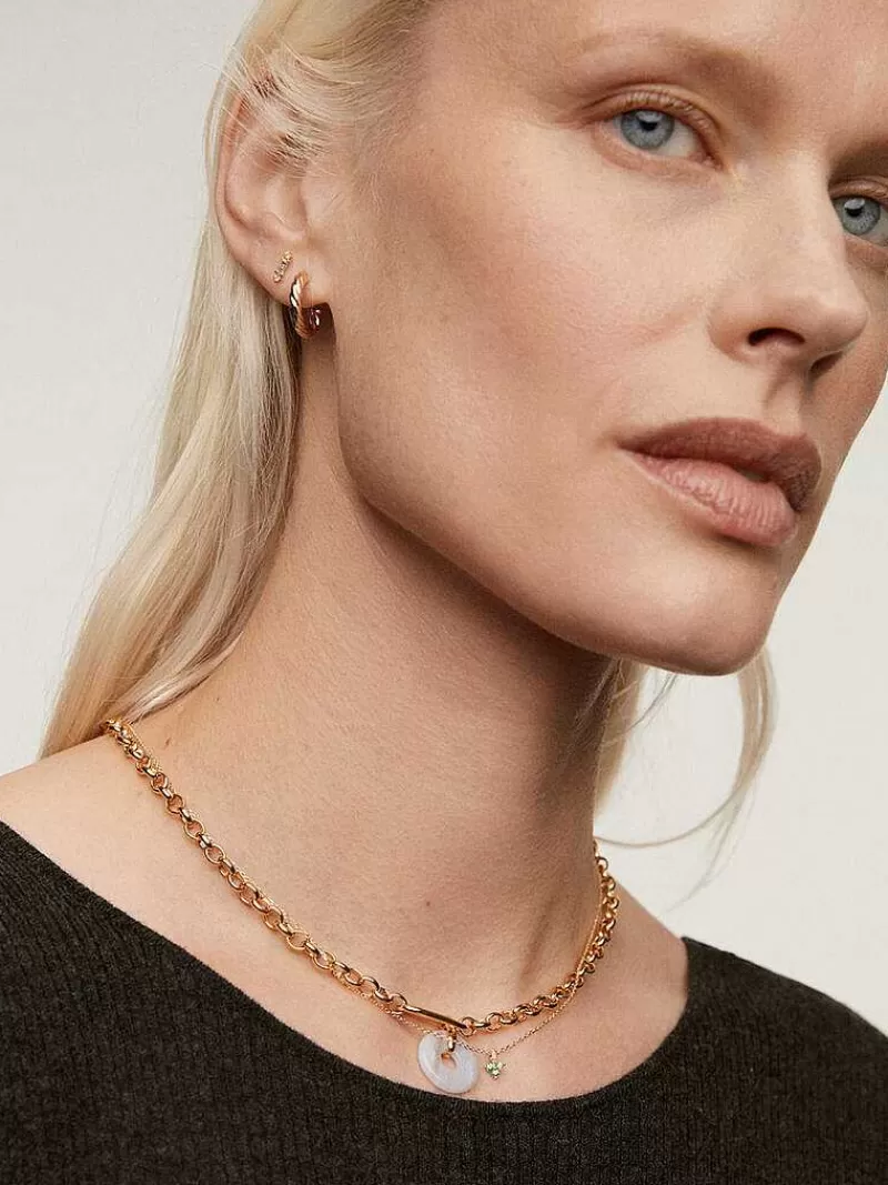 Aristocrazy Collares De Oro-Colgante De Oro Amarillo De 9K Con Trebol De Esmeraldas Y Diamantes