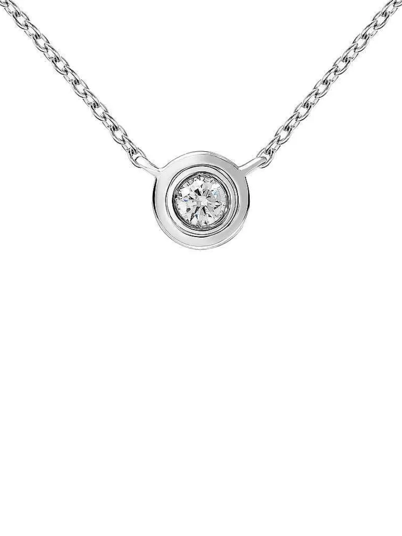 Aristocrazy Collares De Plata-Colgante De Oro Blanco De 18K Con Diamante
