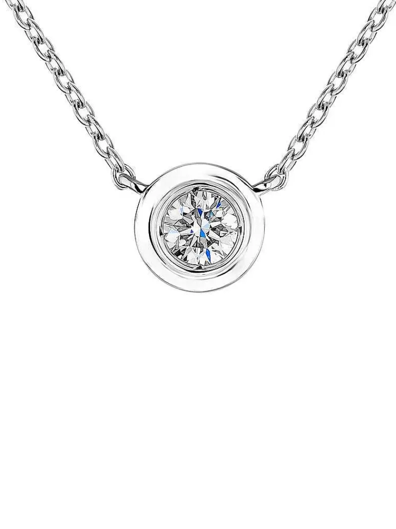 Aristocrazy Collares De Plata-Colgante De Oro Blanco De 18K Con Diamante