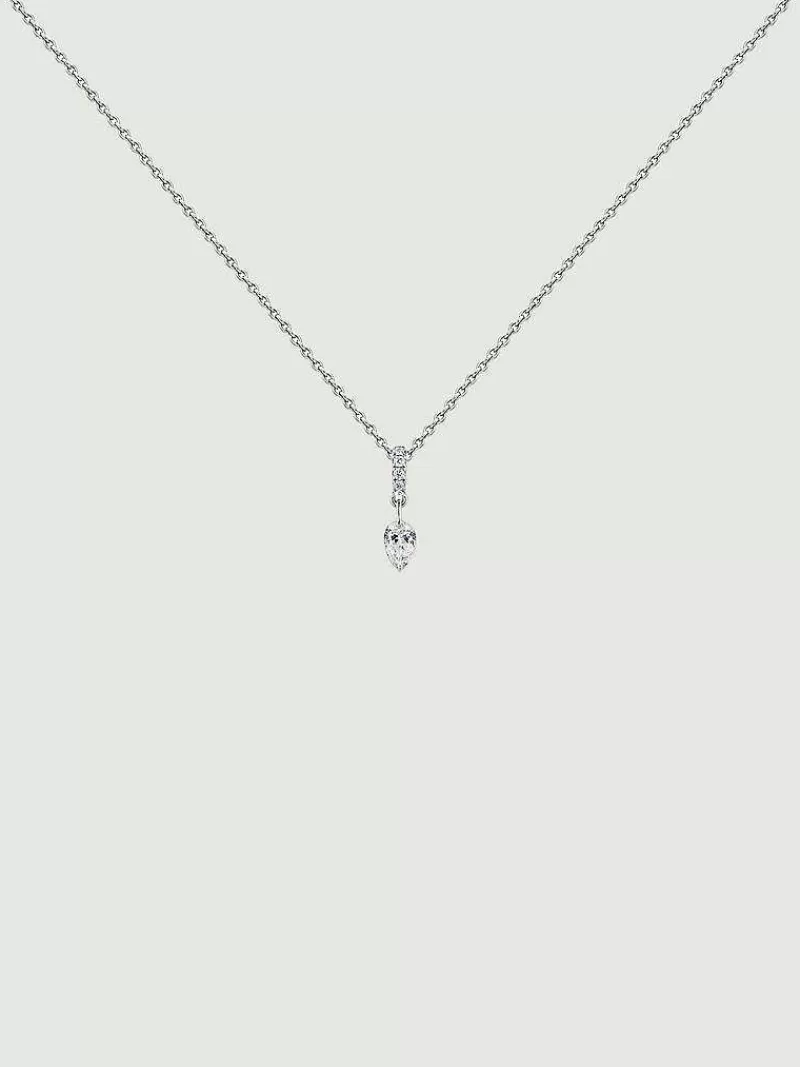 Aristocrazy Collares De Plata-Colgante De Oro Blanco De 18K Con Diamantes