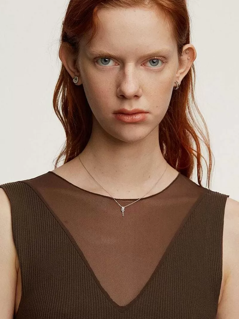 Aristocrazy Collares De Plata-Colgante De Oro Blanco De 9K Con Diamantes