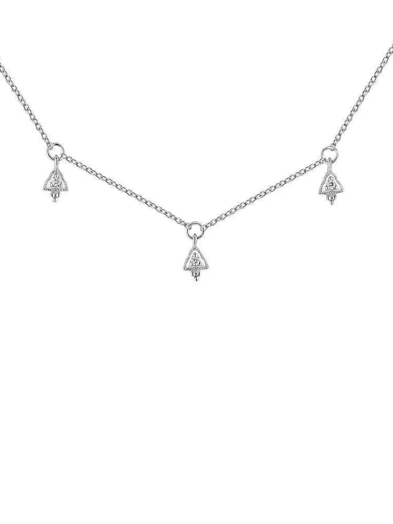 Aristocrazy Collares De Plata-Colgante De Oro Blanco De 9K Con Rombos
