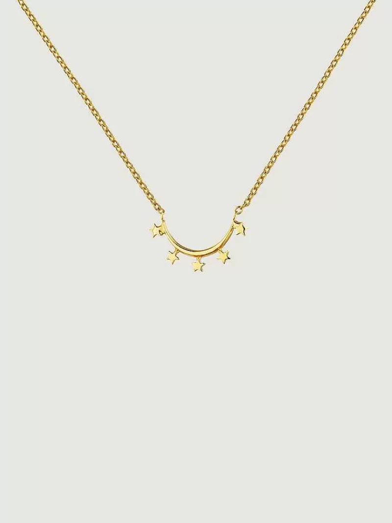 Aristocrazy Collares De Plata-Colgante De Plata 925 Banada En Oro Amarillo De 18K Con Arco De Estrellas