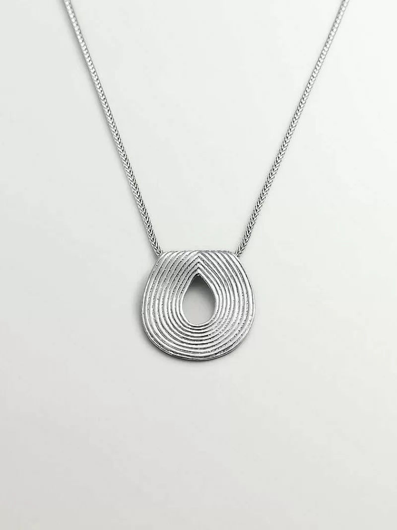 Aristocrazy Collares De Plata-Colgante Ovalado De Plata 925 Con Relieve