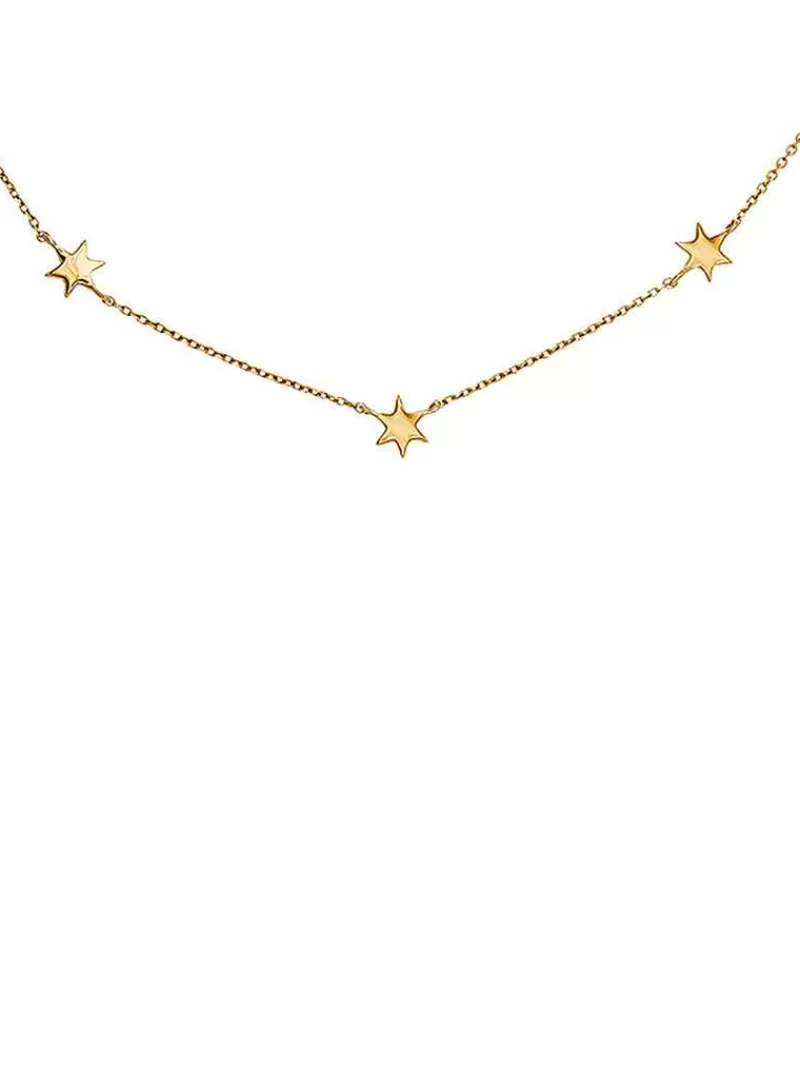Aristocrazy Collares De Oro-Collar De Oro Amarillo De 9K Con Estrellas