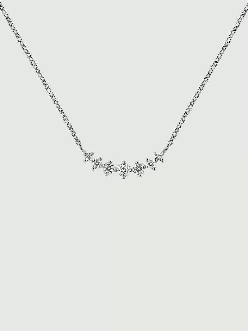 Aristocrazy Collares De Plata-Collar De Oro Blanco De 18K Con Diamantes