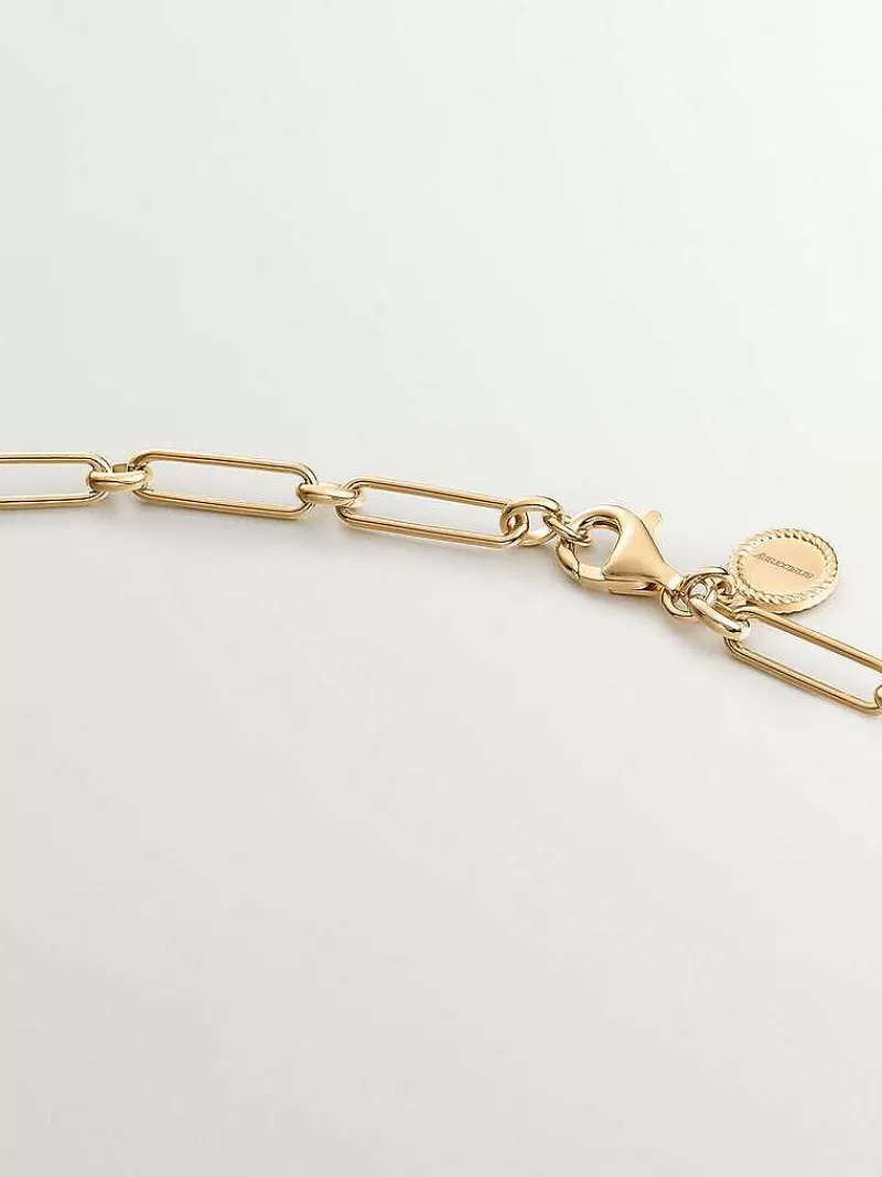 Aristocrazy Collares De Plata-Collar De Plata 925 Banada En Oro Amarillo De 18K Con Amatista Rosa