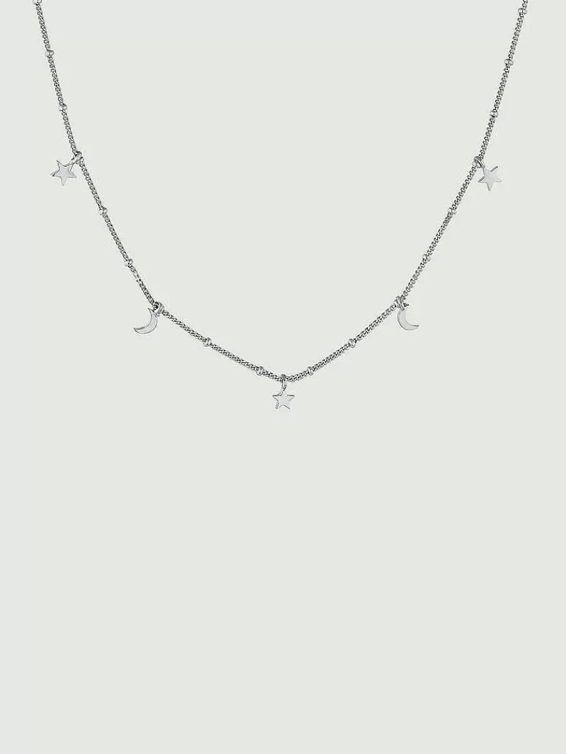 Aristocrazy Collares De Plata-Collar De Plata 925 Con Estrellas Y Lunas