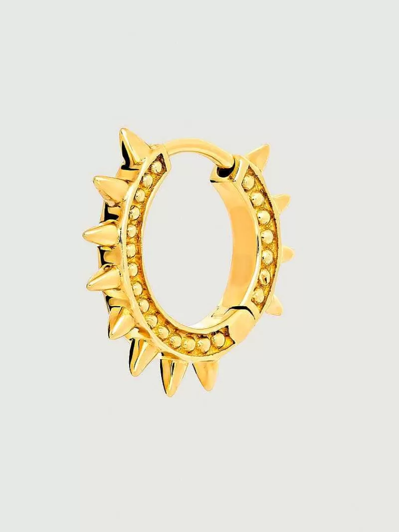 Aristocrazy Pendientes Por Unidad-Pendiente De Aro Individual De Oro Amarillo De 9K Con Pinchos Y Esferas