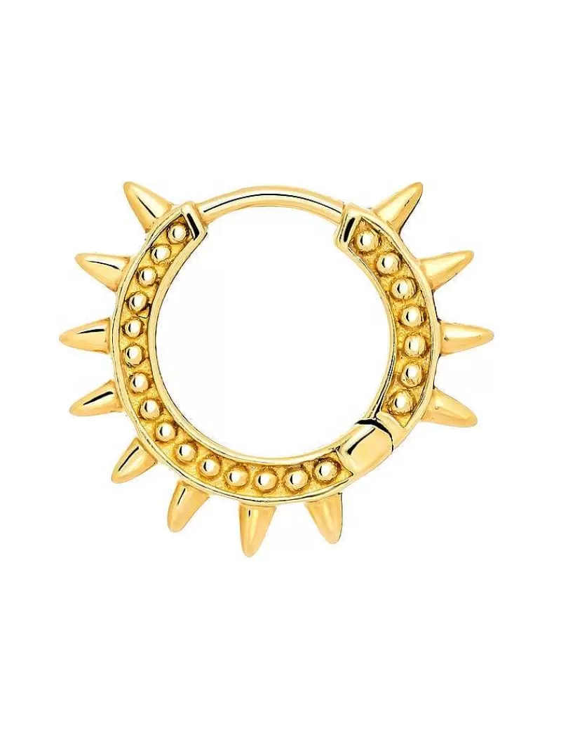 Aristocrazy Pendientes Por Unidad-Pendiente De Aro Individual De Oro Amarillo De 9K Con Pinchos Y Esferas
