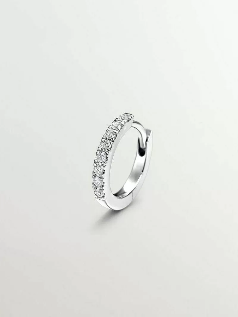 Aristocrazy Pendientes Por Unidad-Pendiente De Aro Individual De Oro Blanco De 18K Con Diamantes