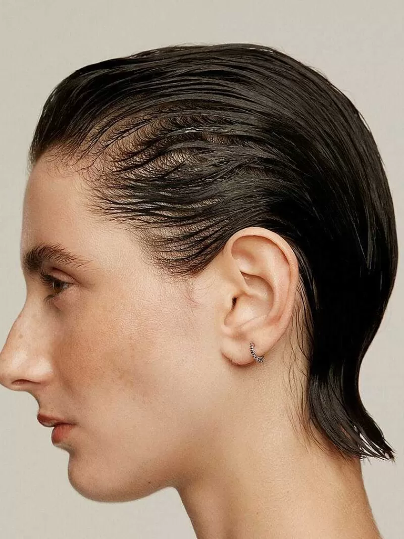 Aristocrazy Pendientes Por Unidad-Pendiente De Aro Individual De Oro Blanco De 9K Con Pinchos Y Esferas