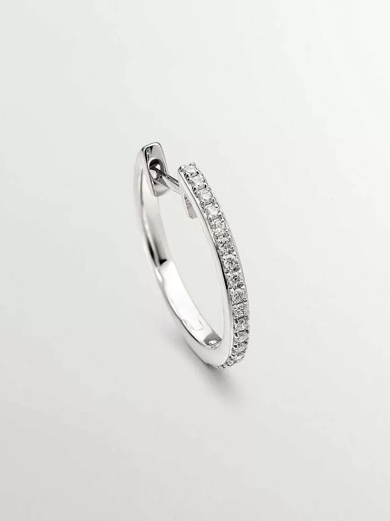 Aristocrazy Pendientes Por Unidad-Pendiente De Aro Pequeno De Oro Blanco De 18K Con Diamantes